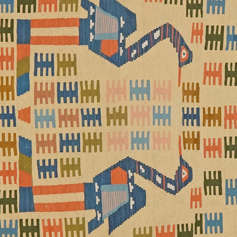 Kelim · Handgewebt – Beige, 120x110 cm