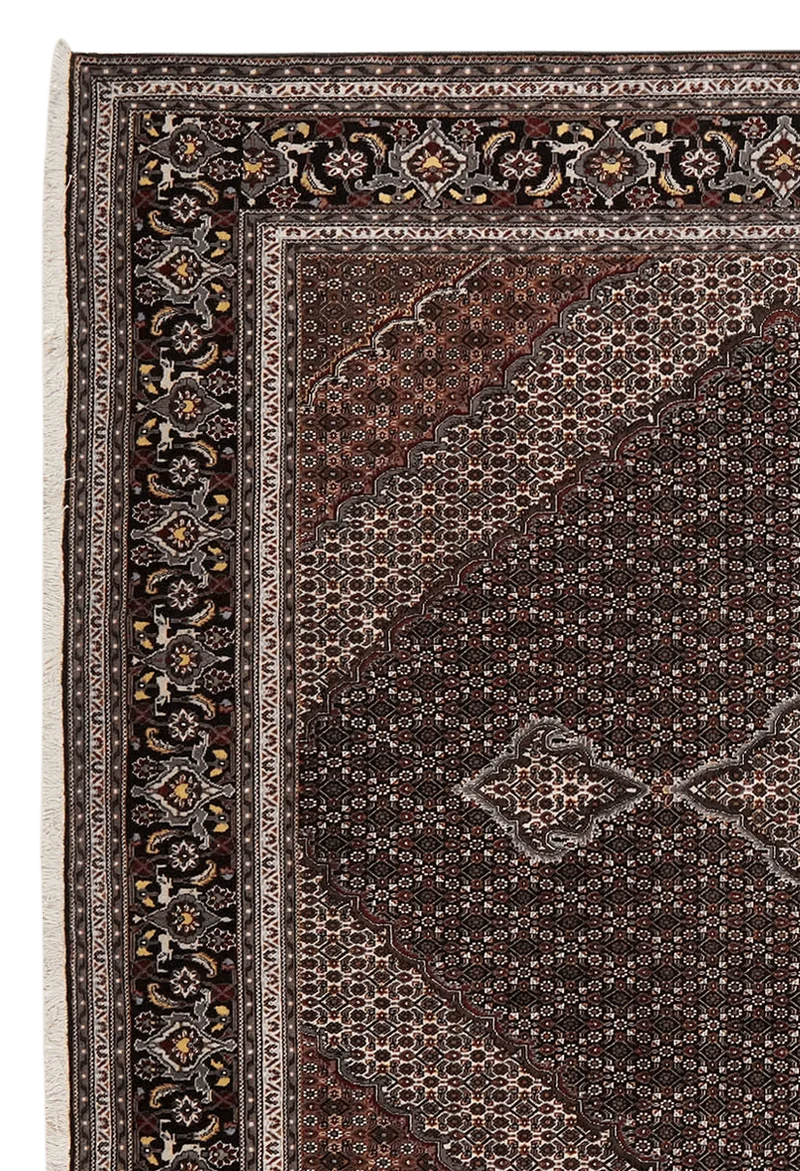 Tabriz 40 Raj · Handgeknüpft – Schwarz, 343x247 cm