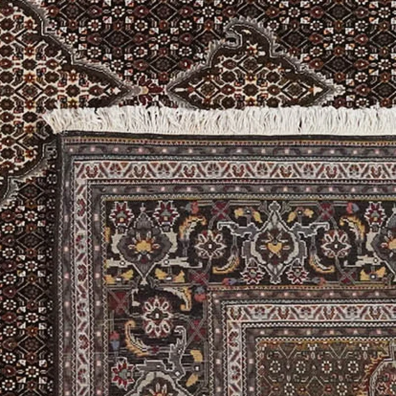 Tabriz 40 Raj · Handgeknüpft – Schwarz, 343x247 cm
