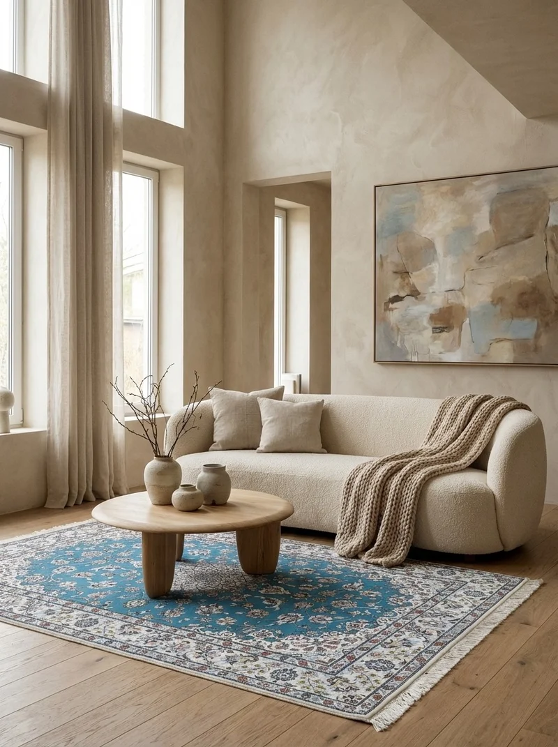 Nain 6La · Handgeknüpft – Blau, 196x127 cm