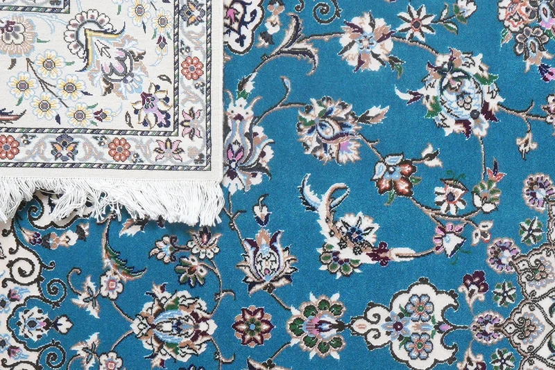 Nain 6La · Handgeknüpft – Blau, 196x127 cm