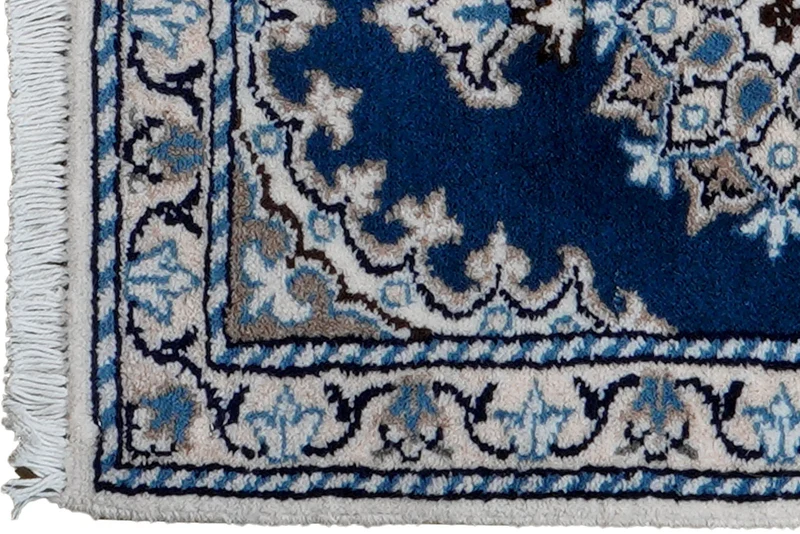 Nain 12La · Handgeknüpft – Blau, 57x41 cm