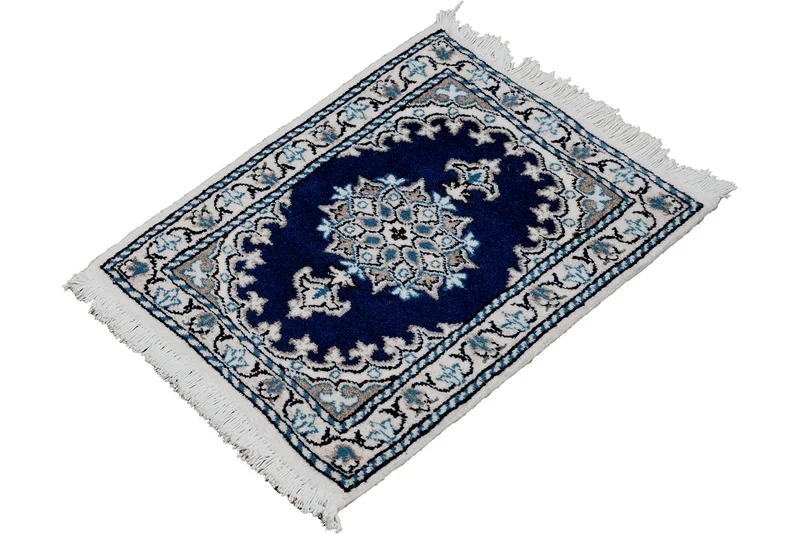 Nain 12La · Handgeknüpft – Blau, 57x41 cm