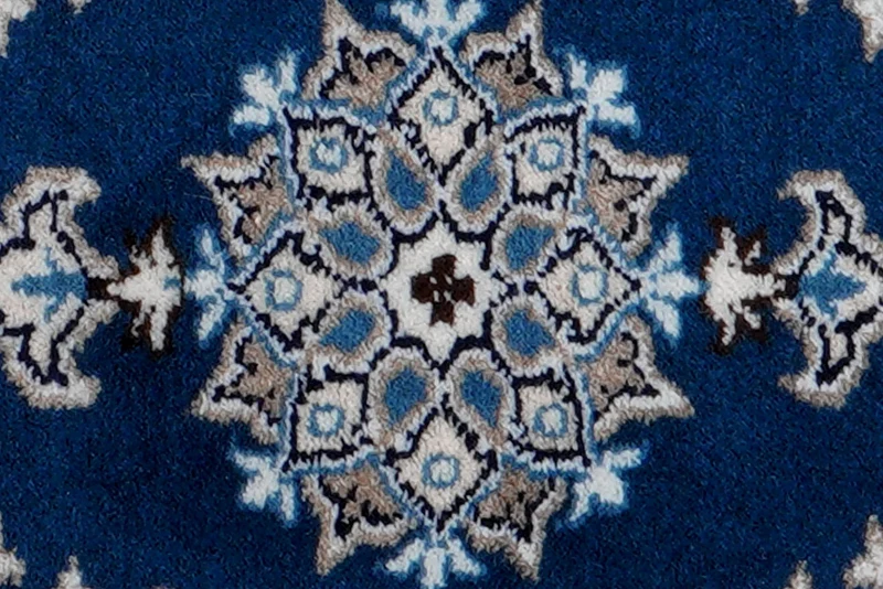 Nain 12La · Handgeknüpft – Blau, 57x41 cm