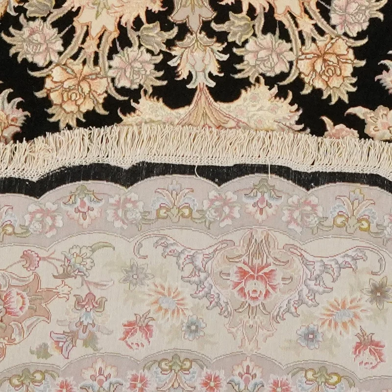 Tabriz Round · Handgeknüpft – Schwarz, 252x252 cm