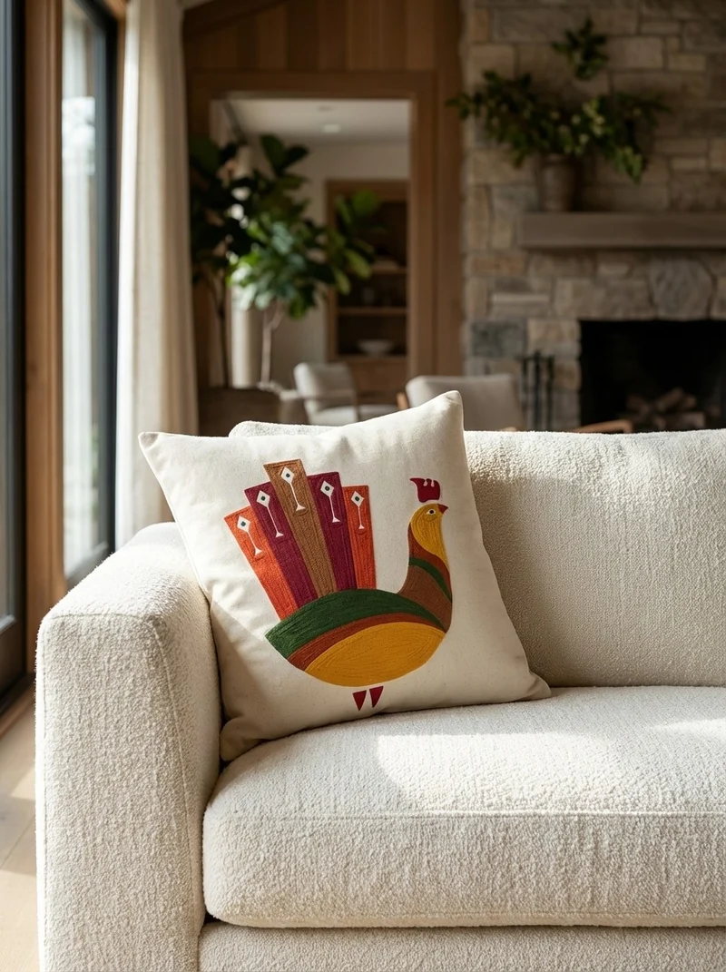 Kelim Kissen · Handgefertigt – Beige, 50x50 cm