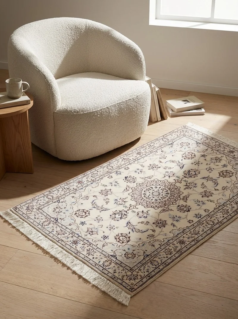 Nain 6La · Handgeknüpft – Beige, 113x77 cm