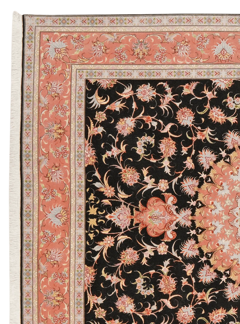 Tabriz 50 Raj · Handgeknüpft – Schwarz, 251x201 cm