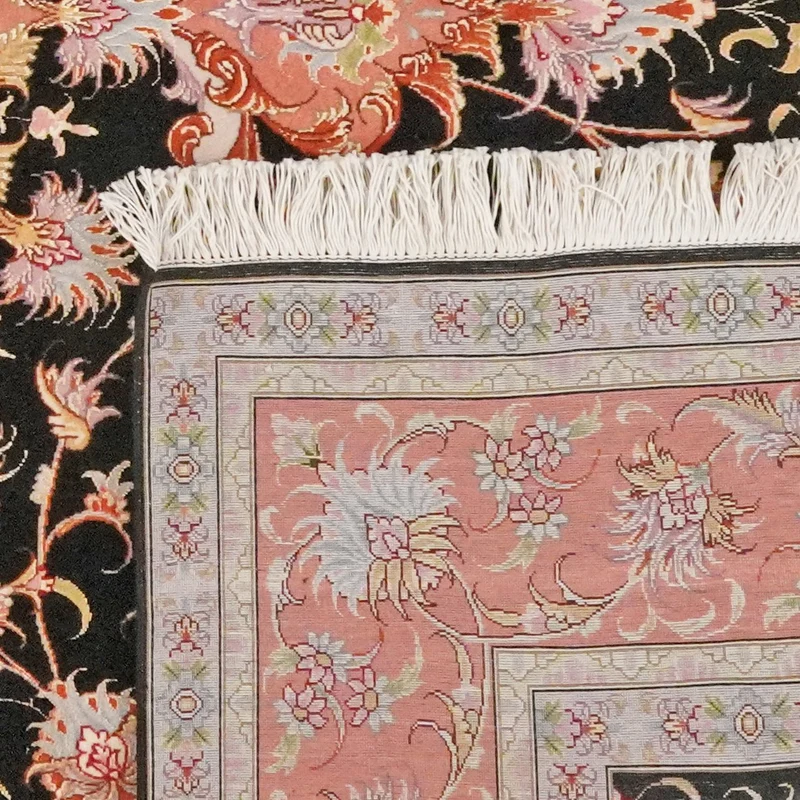 Tabriz 50 Raj · Handgeknüpft – Schwarz, 251x201 cm