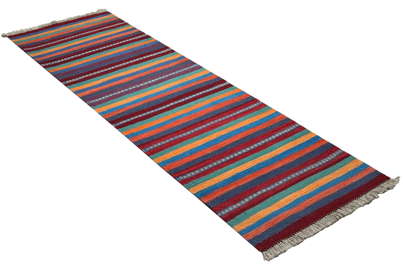 Kelim Gashgai · Handgewebt – Bunt, 194x61 cm