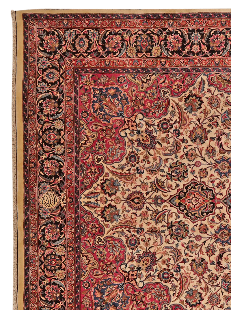 Mashad · Handgeknüpft – Beige, 395x248 cm
