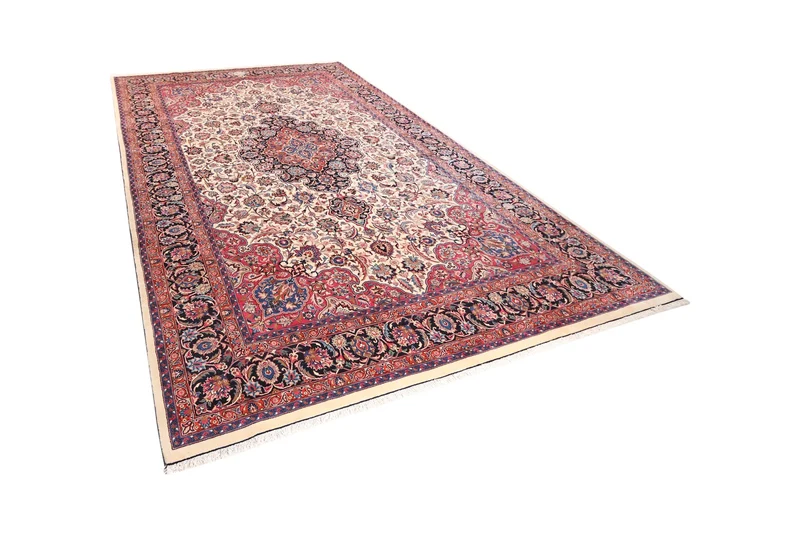 Mashad · Handgeknüpft – Beige, 395x248 cm