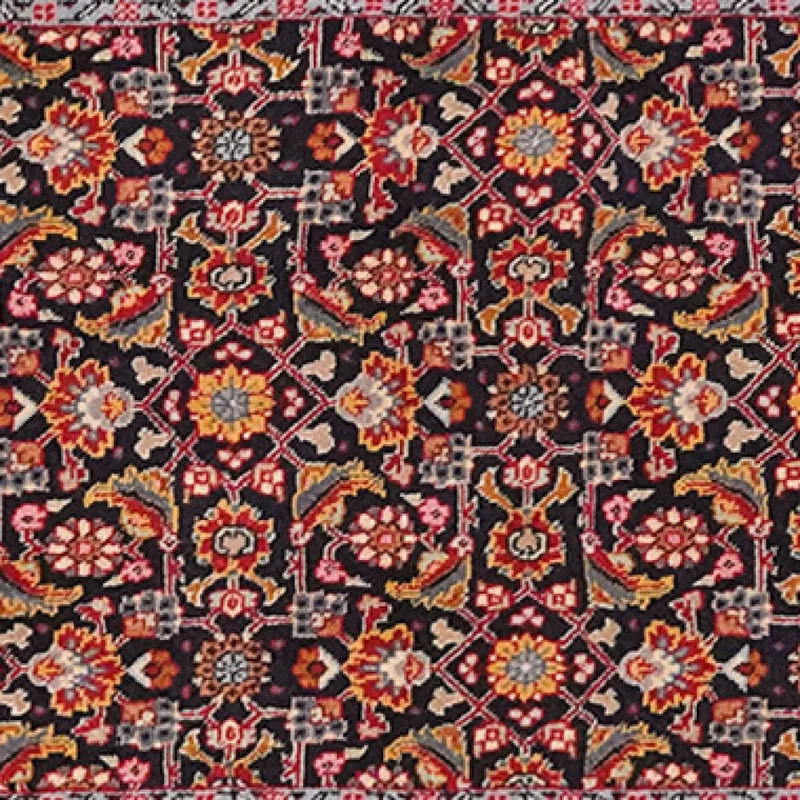 Tabriz 50 Raj · Handgeknüpft – Schwarz, 285x80 cm