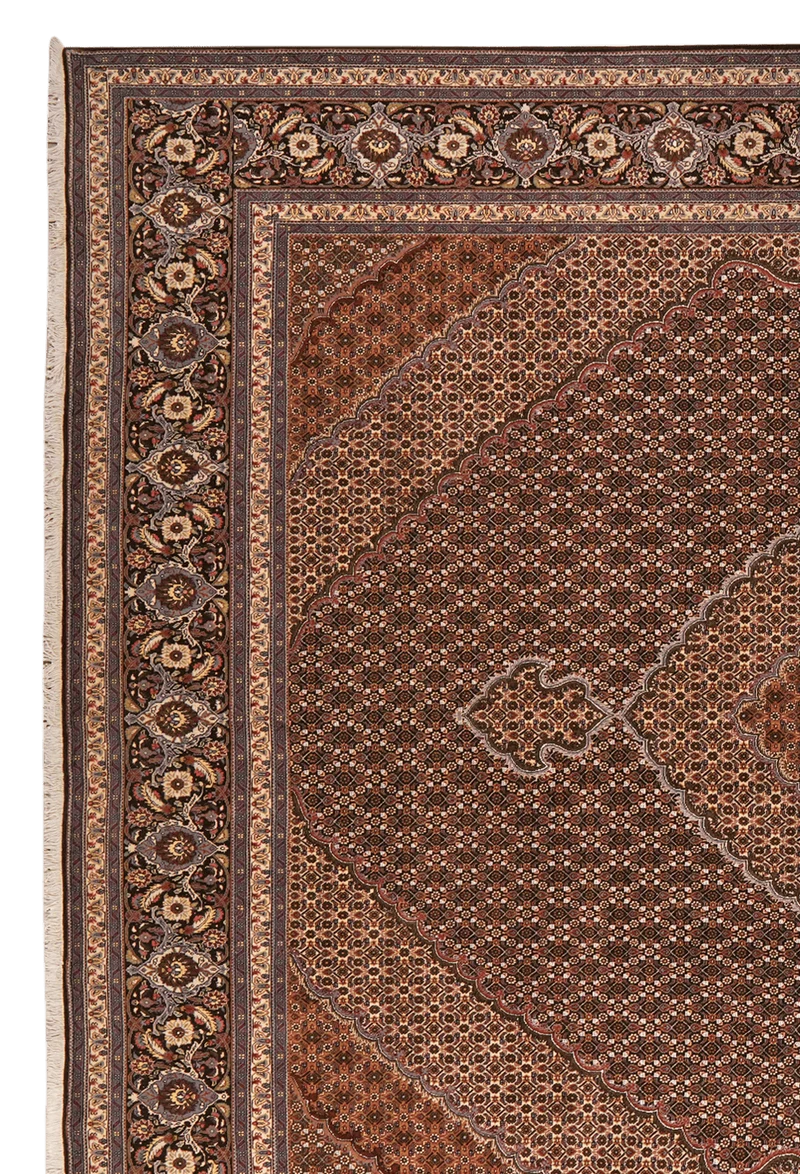Tabriz 40 Raj · Handgeknüpft – Blau, 392x302 cm