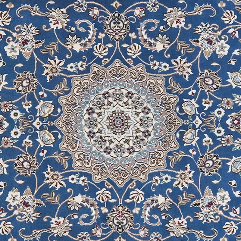 Nain 9La · Handgeknüpft – Blau, 212x131 cm
