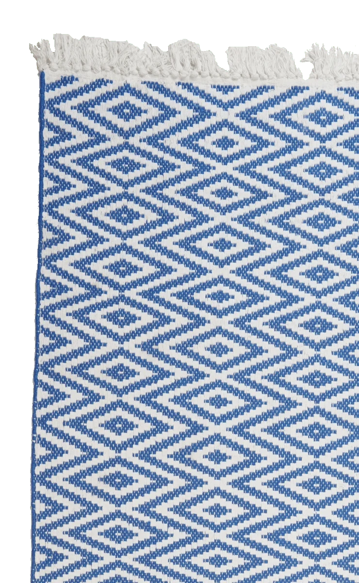 Dhurrie · Handgewebt – Blau, 200x290 cm