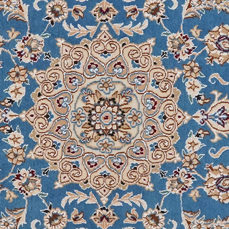 Nain 9La · Handgeknüpft – Blau, 127x70 cm