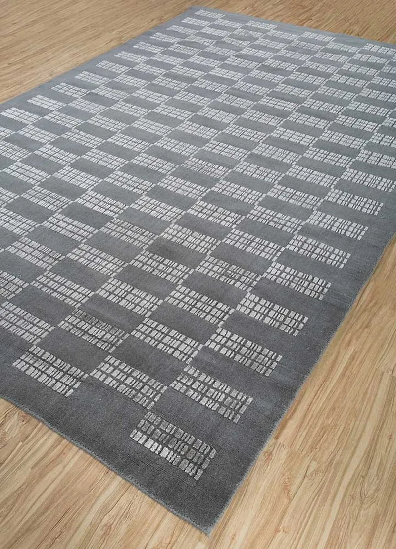 Wollteppich - 180 x 270 cm - schwarz-weiß