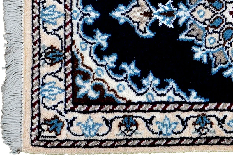 Nain 12La · Handgeknüpft – Blau, 61x40 cm