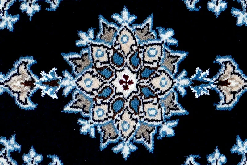 Nain 12La · Handgeknüpft – Blau, 61x40 cm
