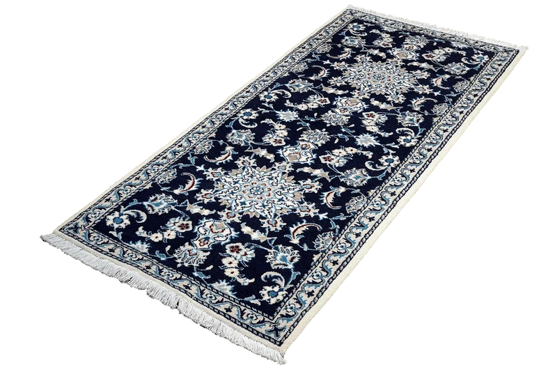 Nain 12La · Handgeknüpft – Blau, 189x75 cm