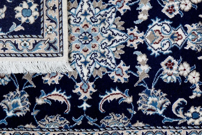 Nain 12La · Handgeknüpft – Blau, 189x75 cm