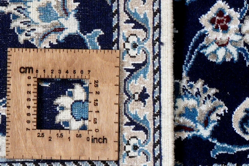 Nain 12La · Handgeknüpft – Blau, 189x75 cm