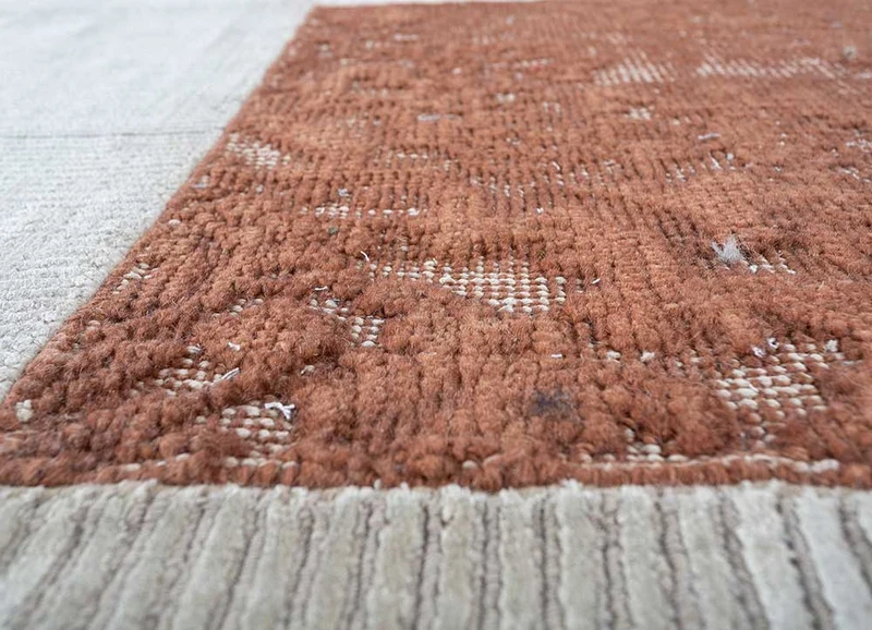 Wollteppich sonderform - 150 x 180 cm - creme