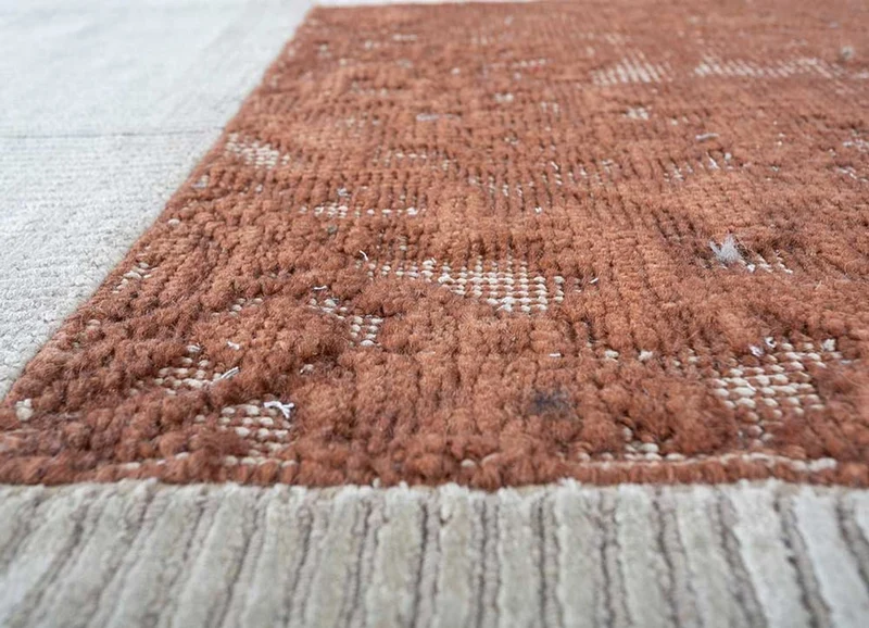 Wollteppich sonderform - 150 x 180 cm - creme