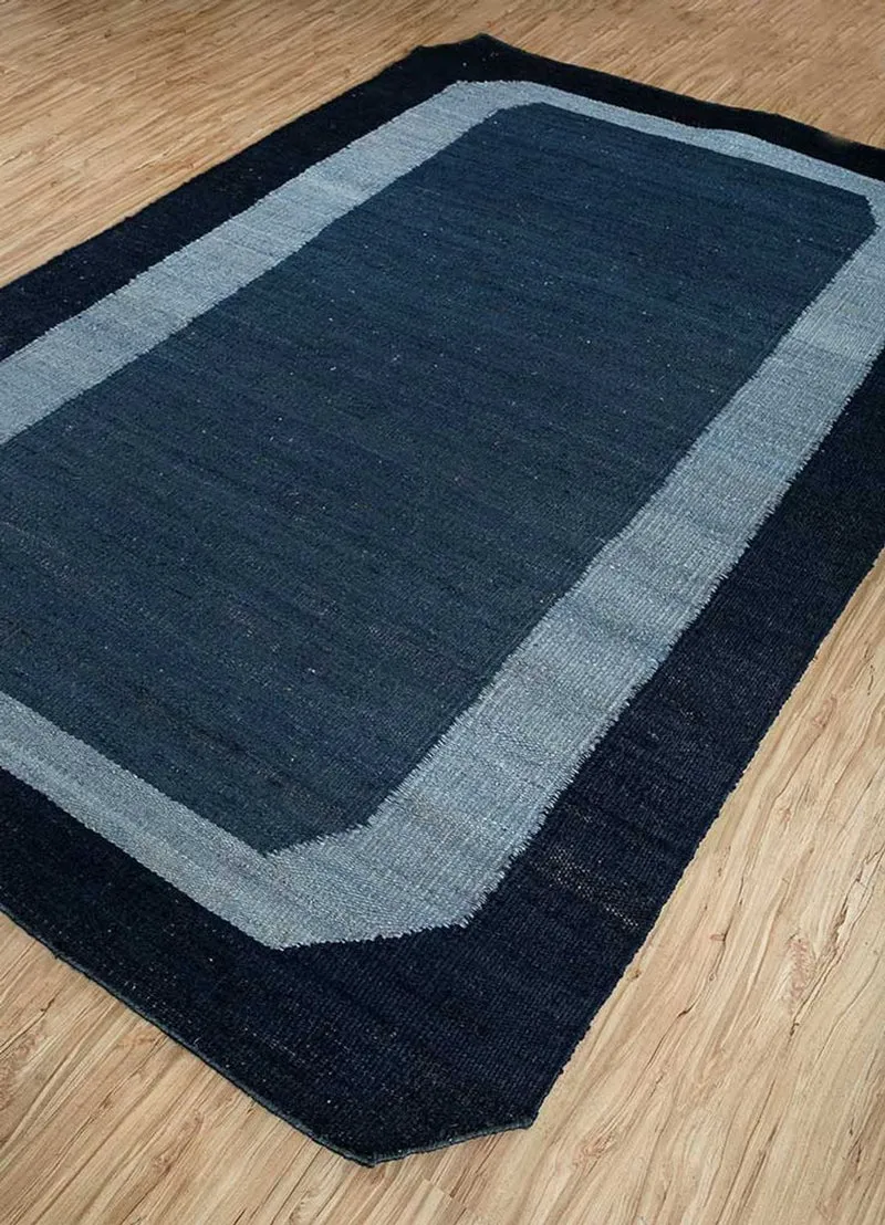 Juteteppich sonderform - 180 x 270 cm - blau