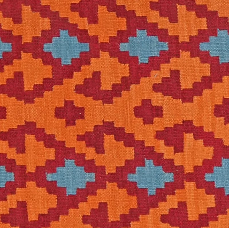 Kelim Gashgai · Handgewebt – Orange, 245x60 cm