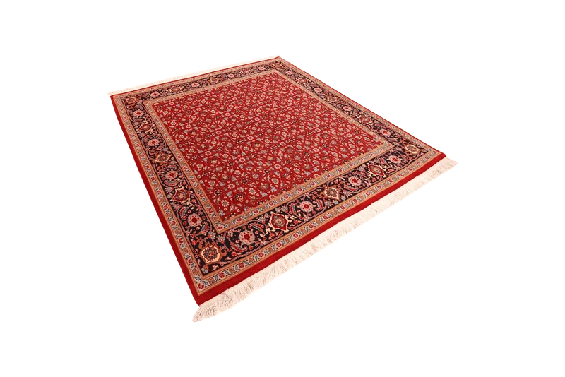 Tabriz 40 Raj · Handgeknüpft – Rot, 204x196 cm