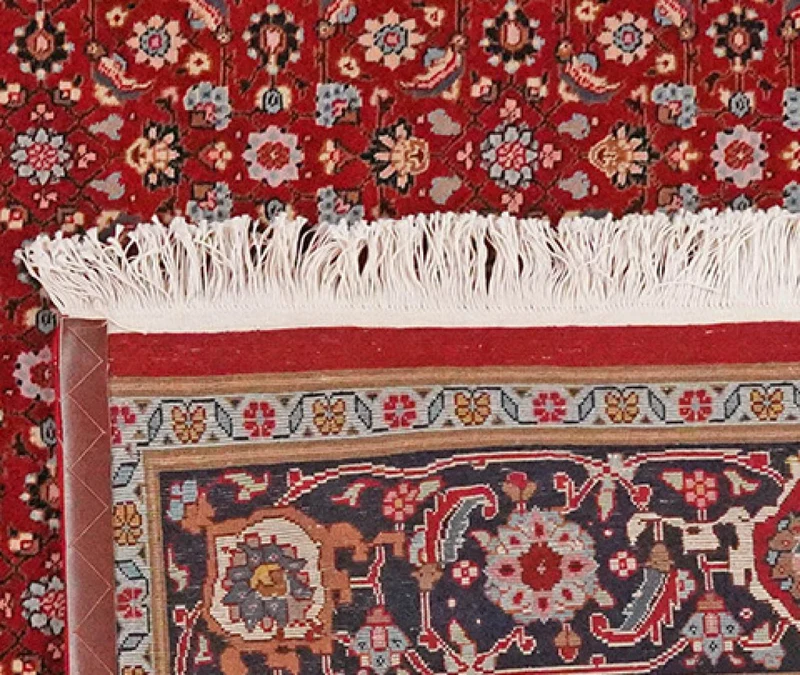 Tabriz 40 Raj · Handgeknüpft – Rot, 204x196 cm