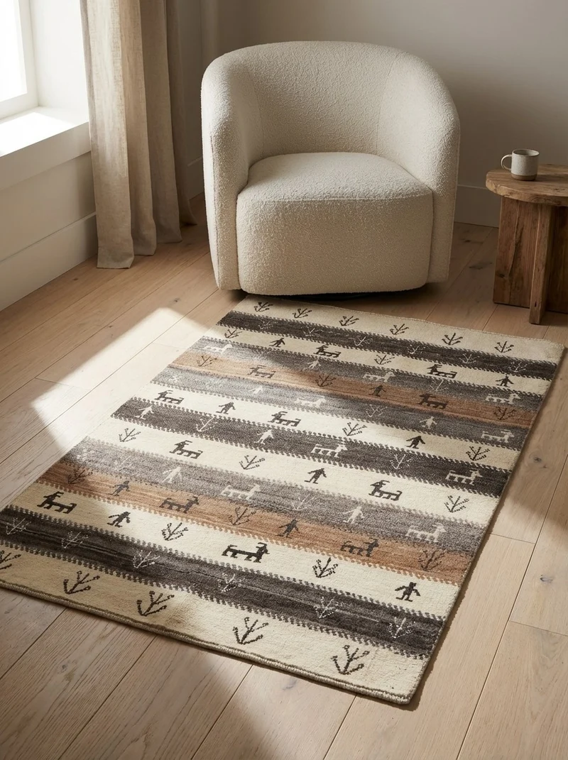 Rizbaf · Handgeknüpft – Beige, 120x80 cm