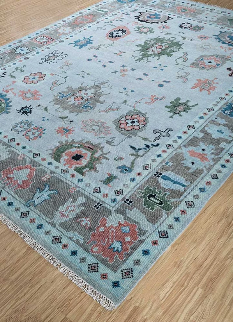 Wollteppich - 270 x 360 cm - hellblau