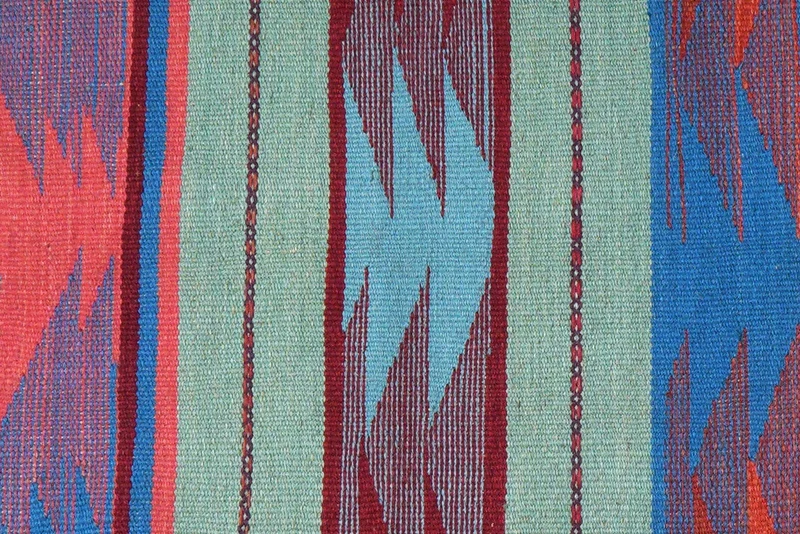Kelim Gashgai · Handgewebt – Blau, 203x64 cm