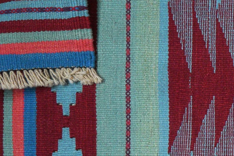 Kelim Gashgai · Handgewebt – Blau, 203x64 cm
