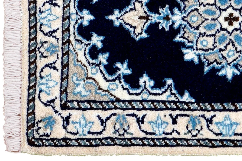 Nain 12La · Handgeknüpft – Blau, 60x39 cm