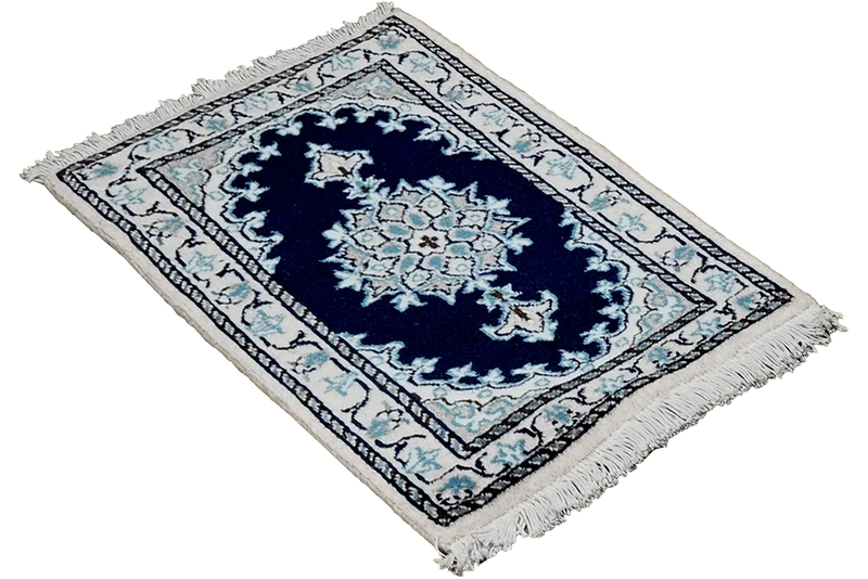 Nain 12La · Handgeknüpft – Blau, 60x39 cm