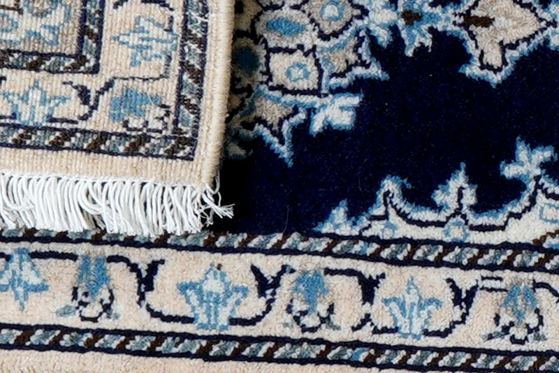 Nain 12La · Handgeknüpft – Blau, 60x39 cm