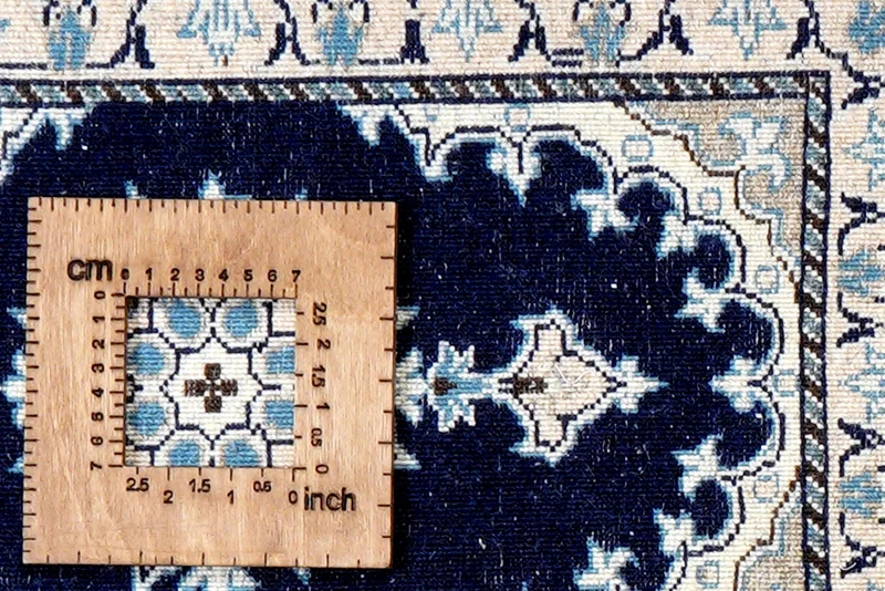 Nain 12La · Handgeknüpft – Blau, 60x39 cm
