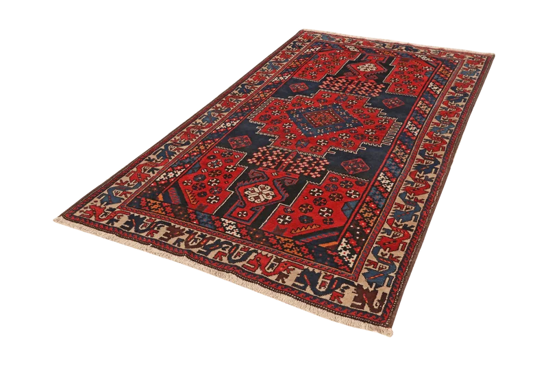 Afshar · Handgeknüpft – Blau, 225x127 cm