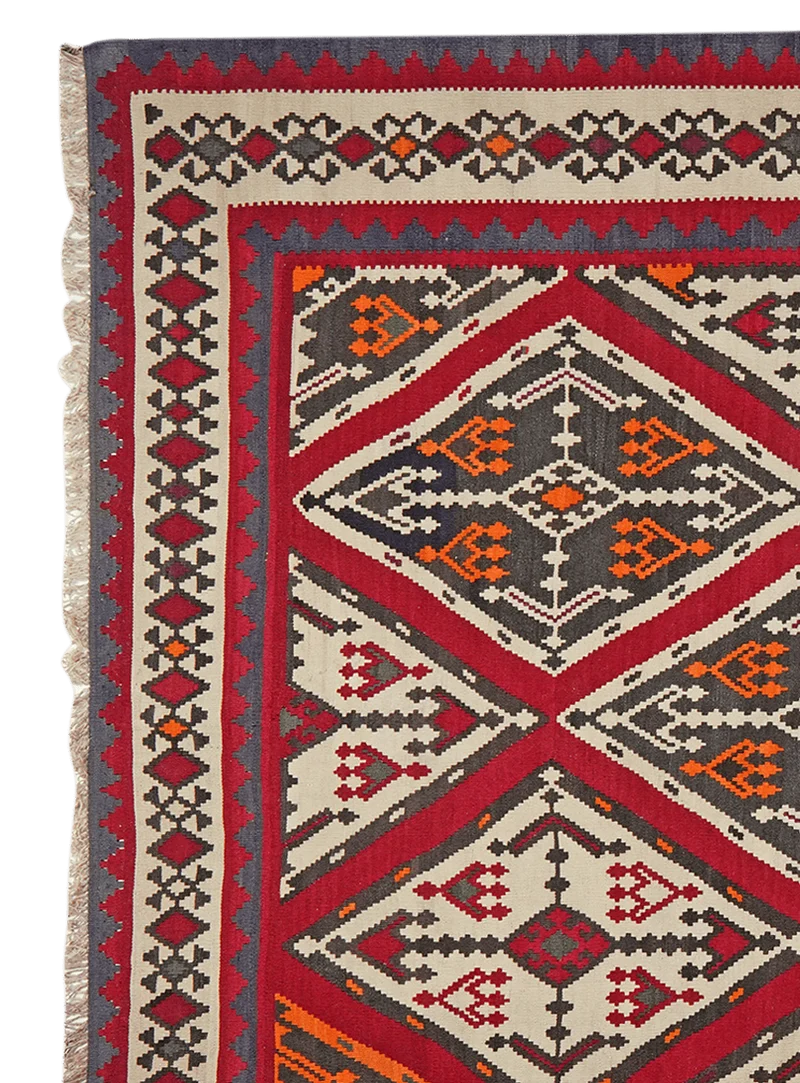 Kelim Gashgai Old · Handgewebt – Rot, 272x179 cm