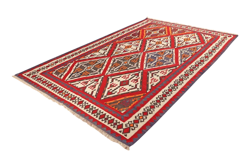 Kelim Gashgai Old · Handgewebt – Rot, 272x179 cm