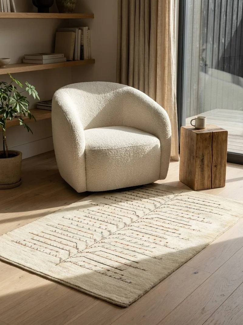 Rizbaf · Handgeknüpft – Beige, 134x86 cm