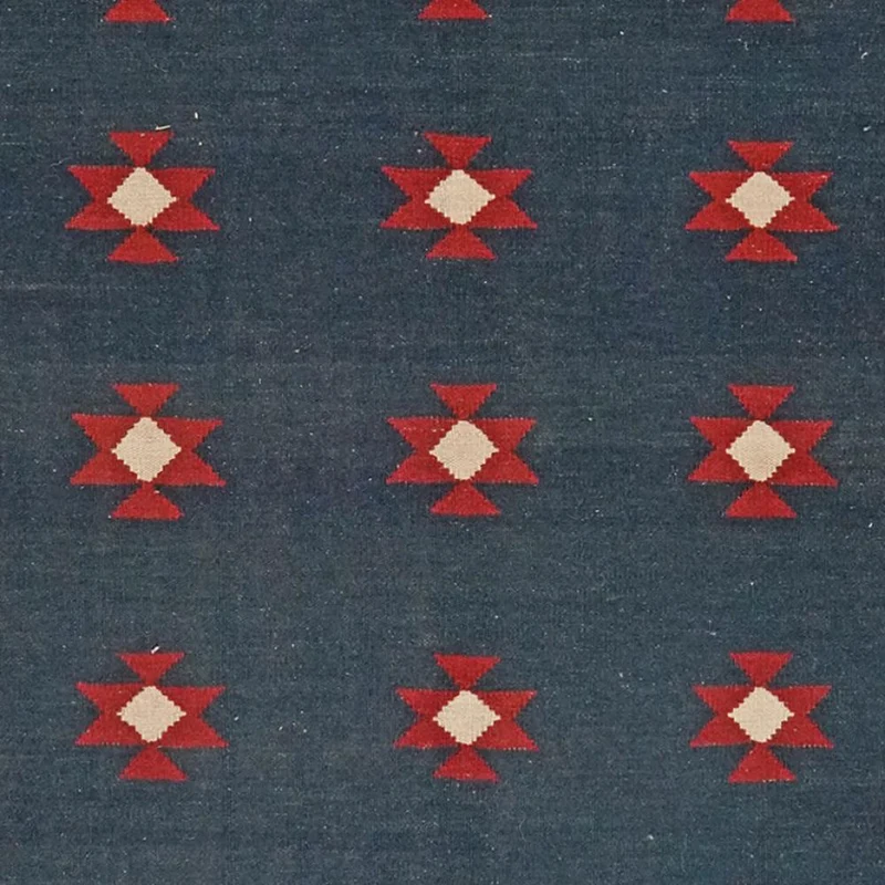 Kelim Gashgai · Handgewebt – Blau, 129x126 cm