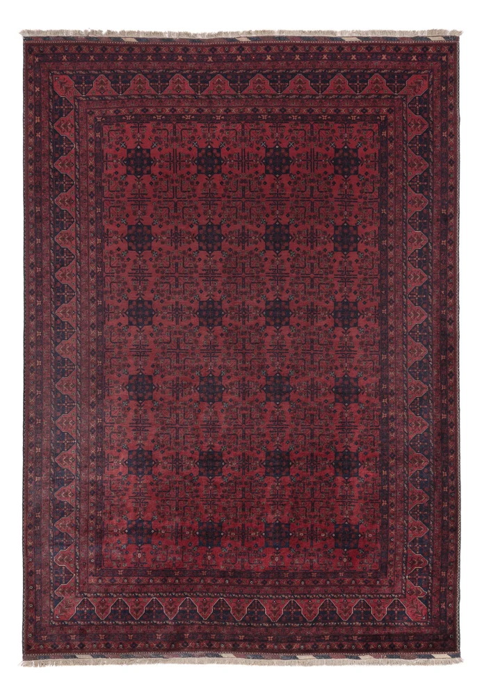 Afghan Teppich 209x294cm - Orientteppich - dunkelrot