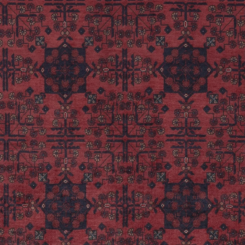 Afghan Teppich 209x294cm - Orientteppich - dunkelrot