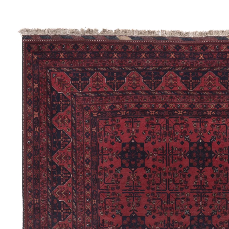 Afghan Teppich 209x294cm - Orientteppich - dunkelrot