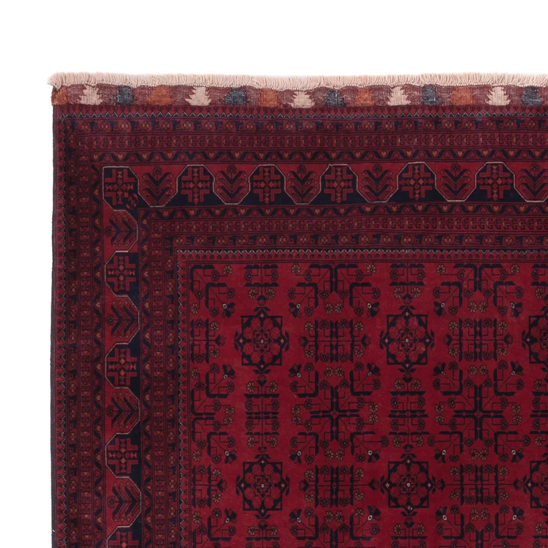 Afghan Teppich 206x298cm - Orientteppich - dunkelrot